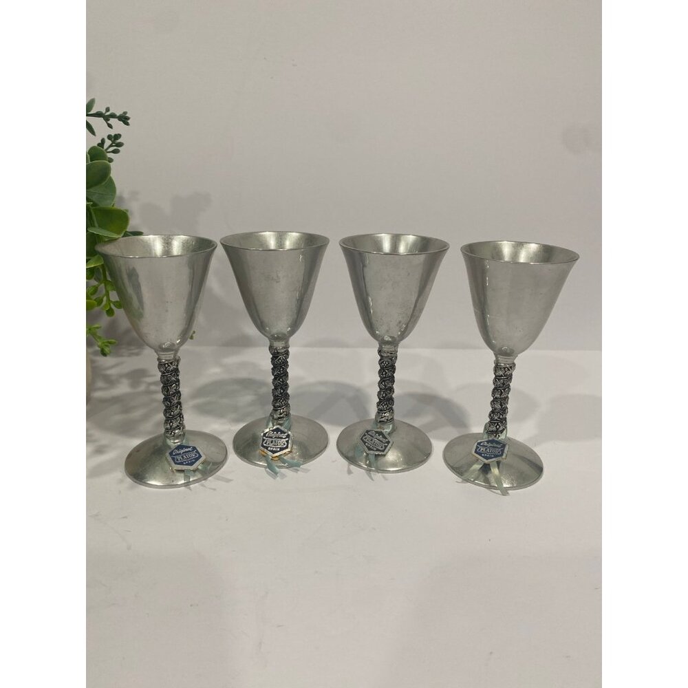 Vintage Antique Original Plator Silverstone Cordial Aperitif Mini Goblets 4.5"